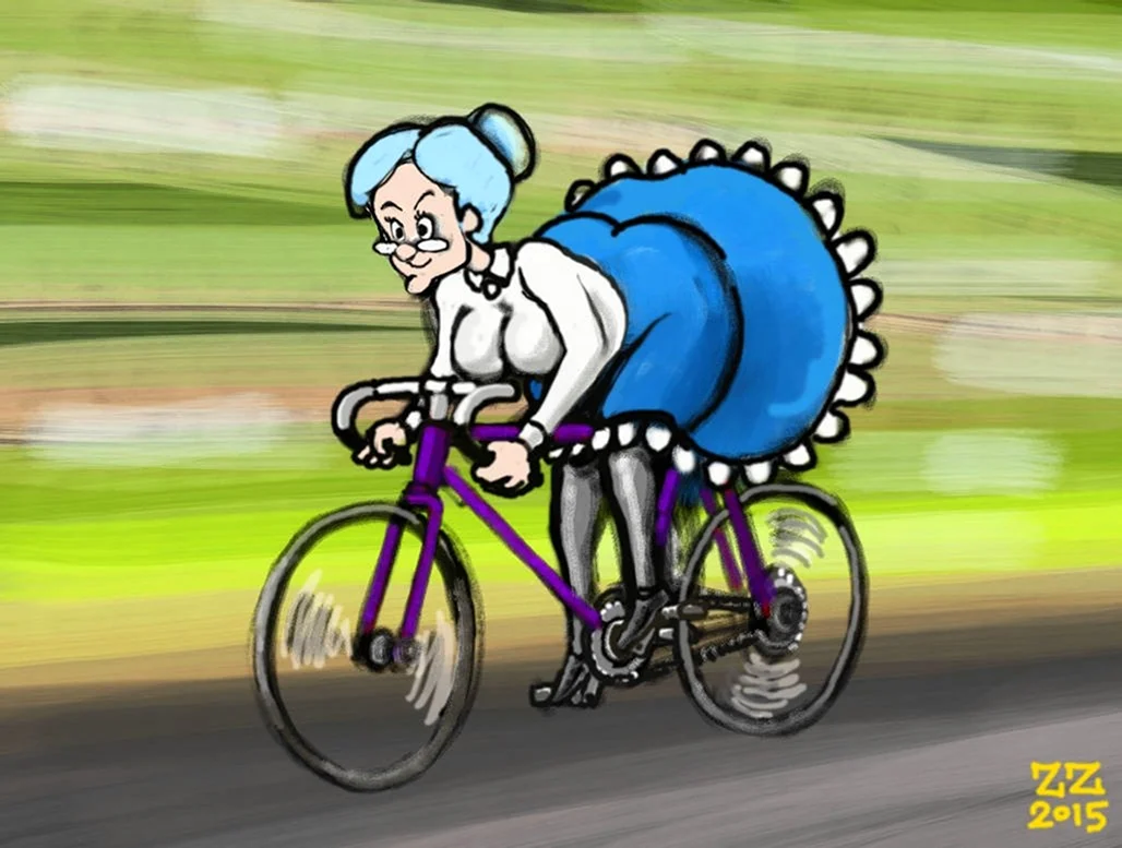 Бабуся на велосипеде