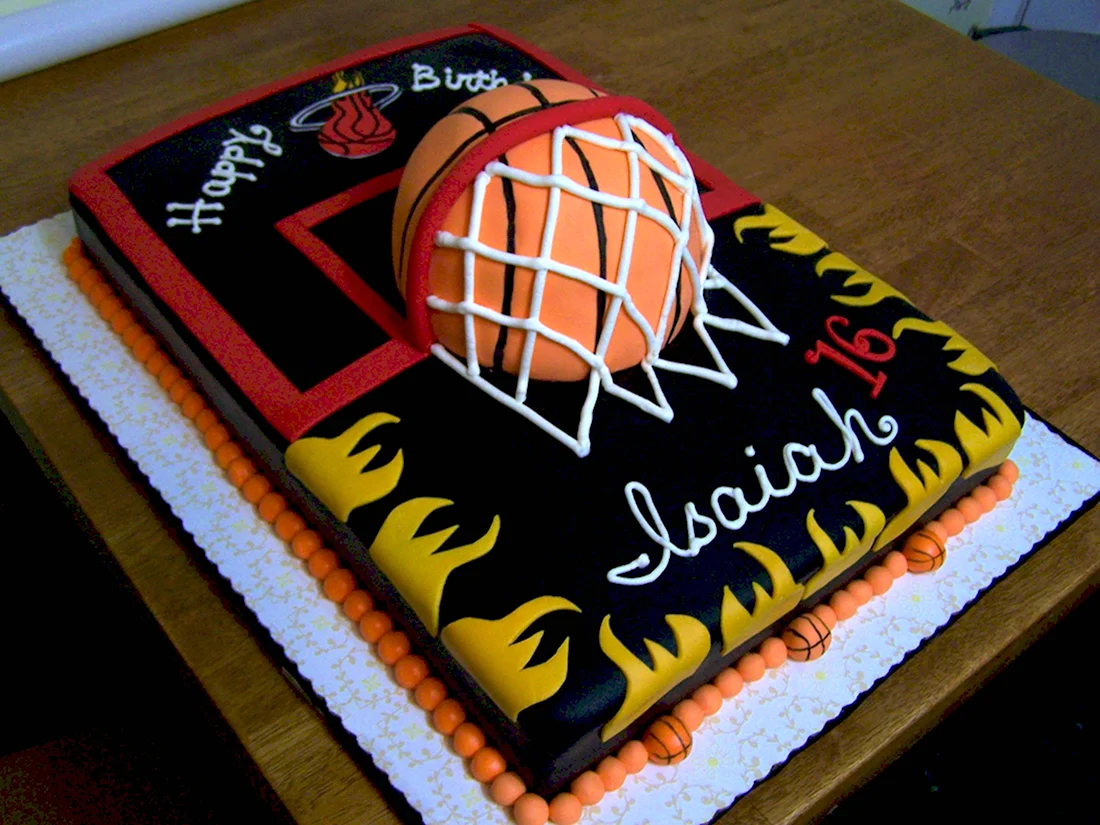 Баскетбольный торт прямоугольный