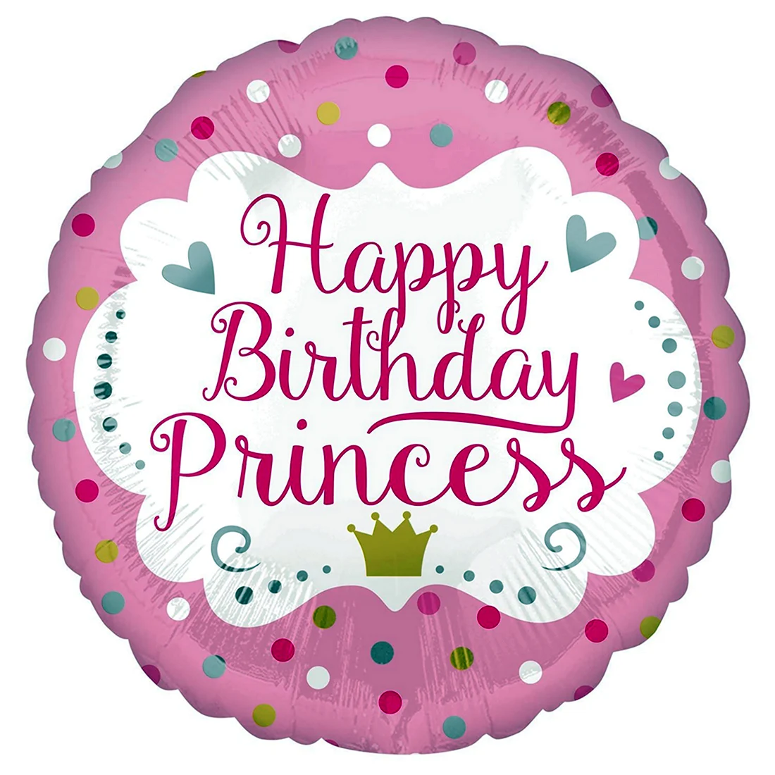 Фольгированный круг Happy Birthday Princess