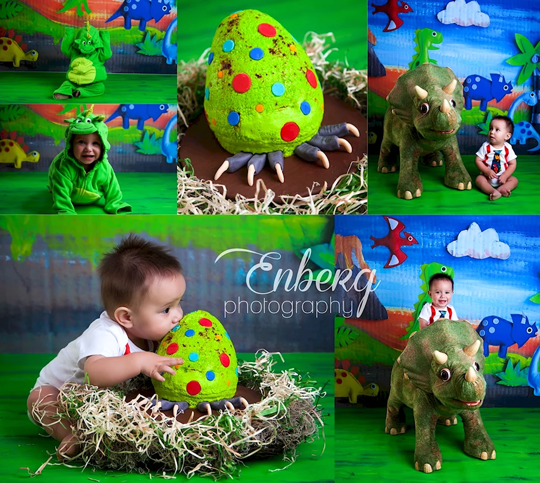 Идеи фотосессии ребенка на день рождения с динозаврами
