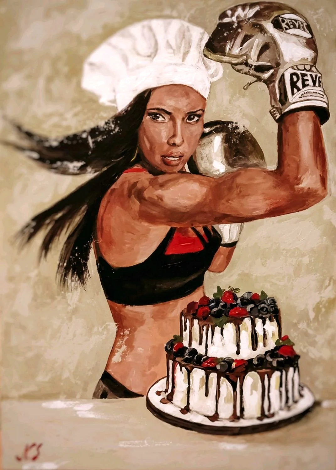 Картина девушки для торта