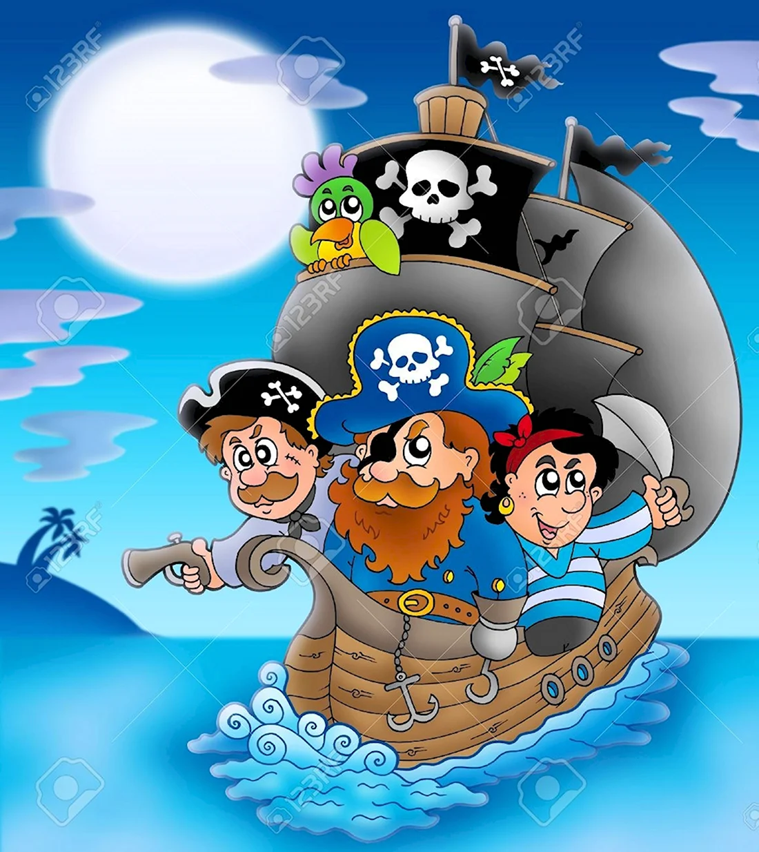 Корабль пиратов мультяшный