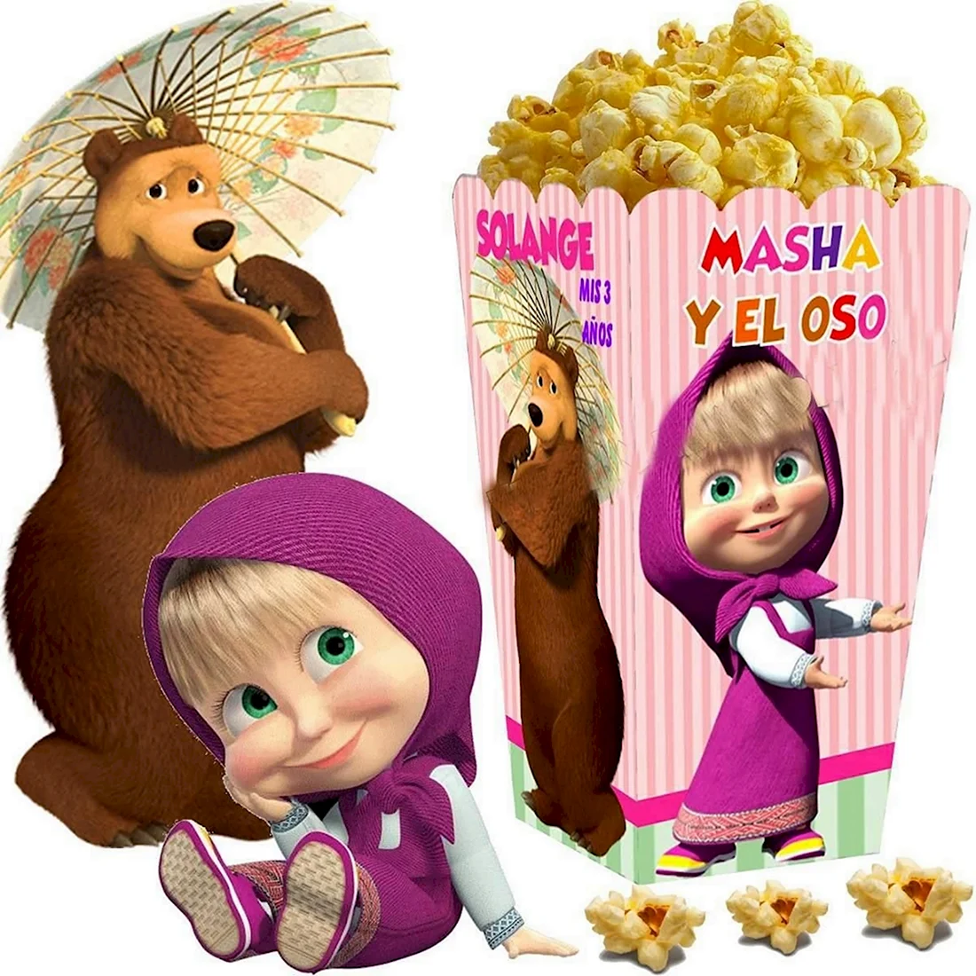 Плакат на новый год Маша и медведь