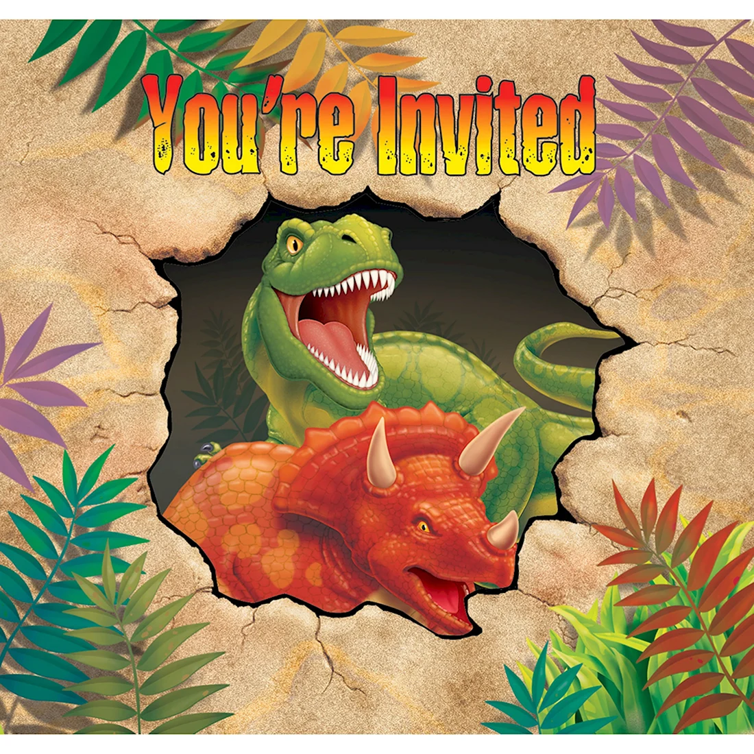 Приглашение на день рождения в стиле динозавров
