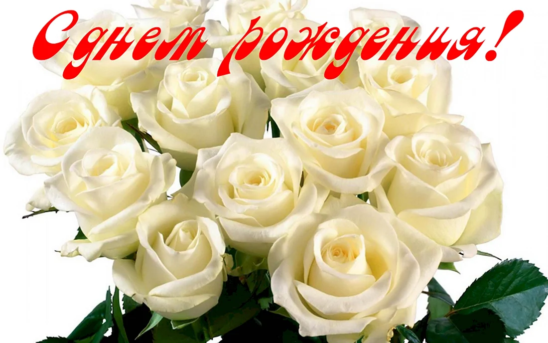 С днём рождения открытка с белыми розами Диана