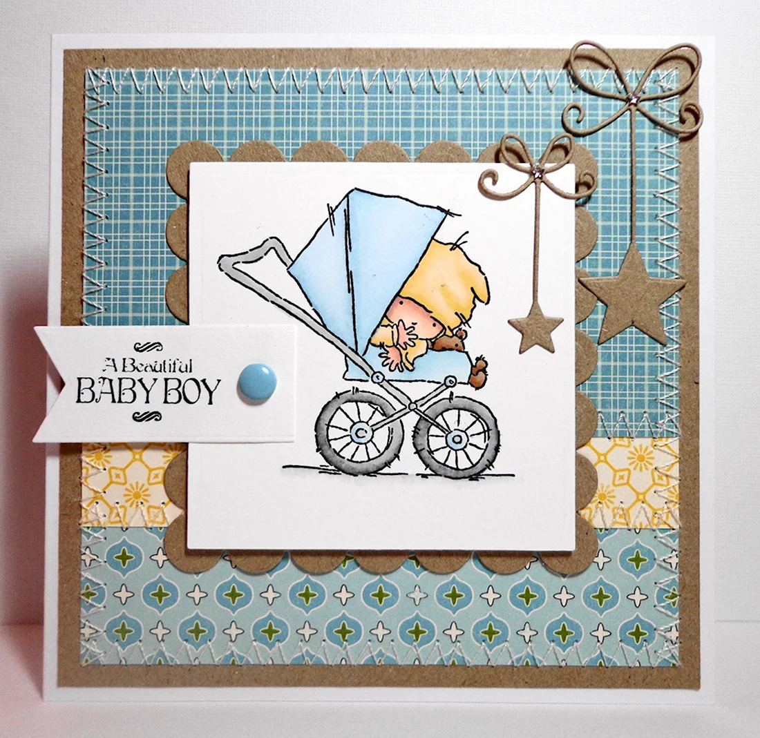 Скрапбукинг открытки с новорожденным
