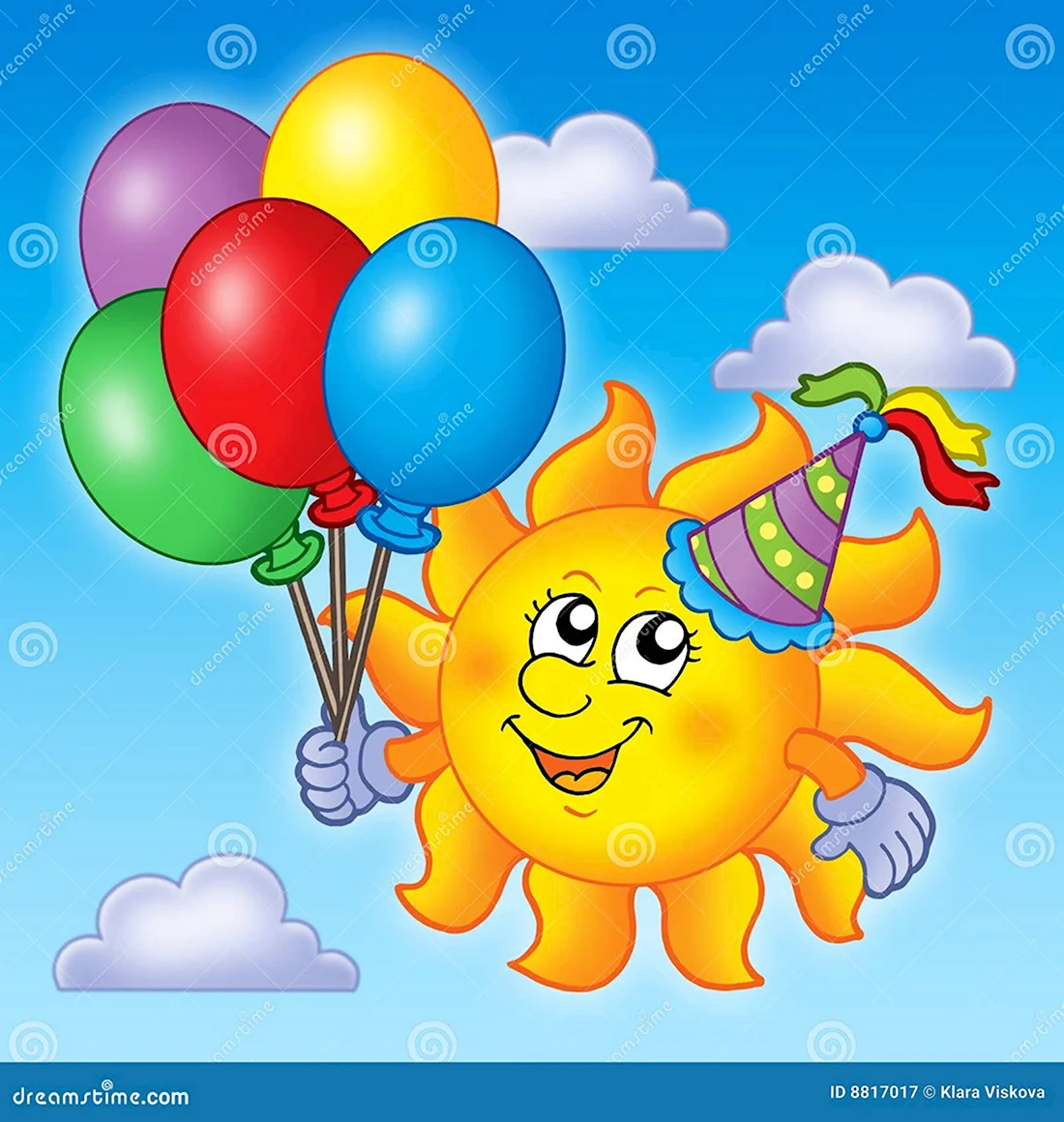Солнышко с днём рождения воздушный шар