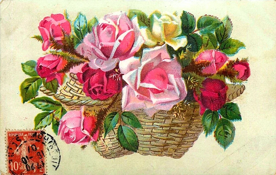 Старые открытки с цветами красивые