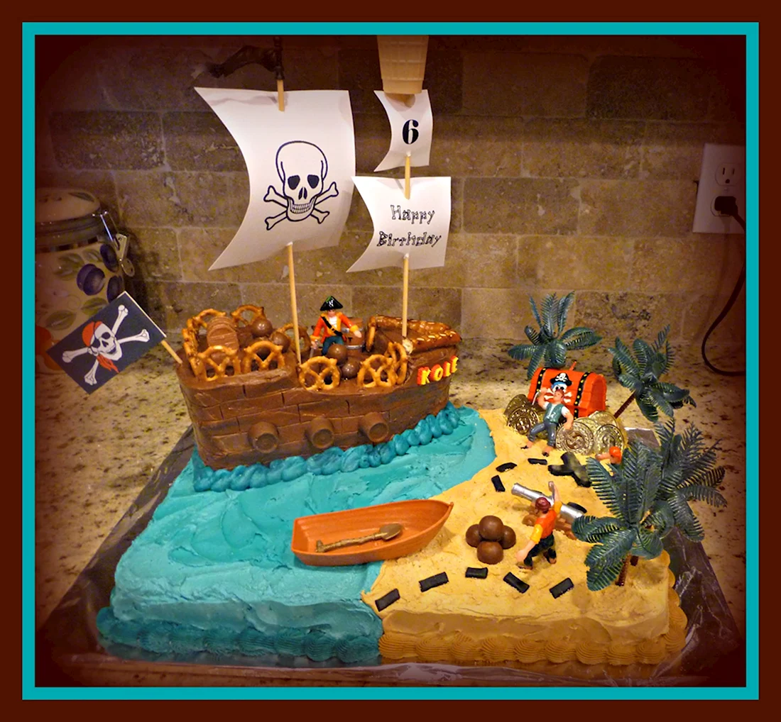 Торт на пиратскую вечеринку
