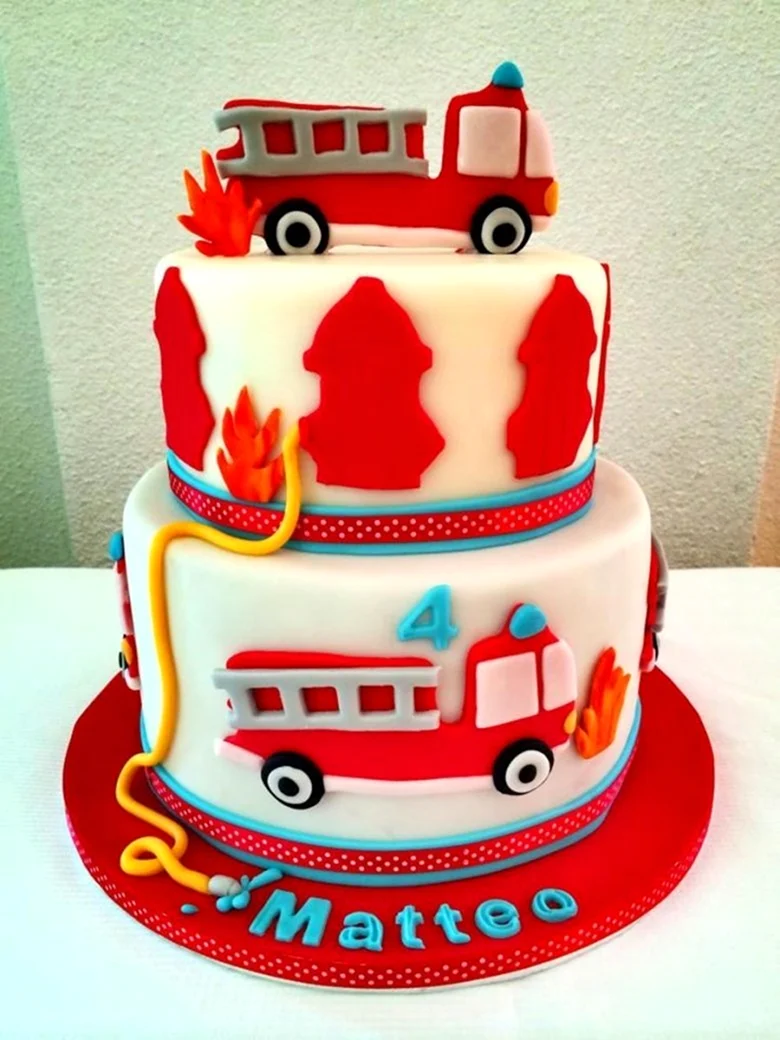 Торт пожарная машина