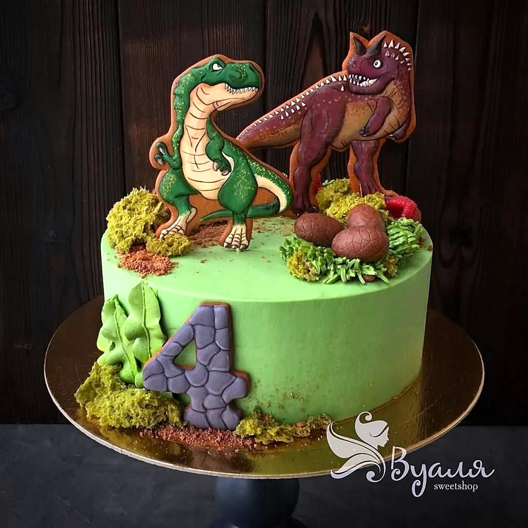 Торт с динозаврами парк Юрского периода