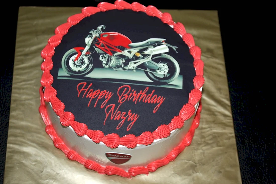Торт с мотоциклом фотопечать