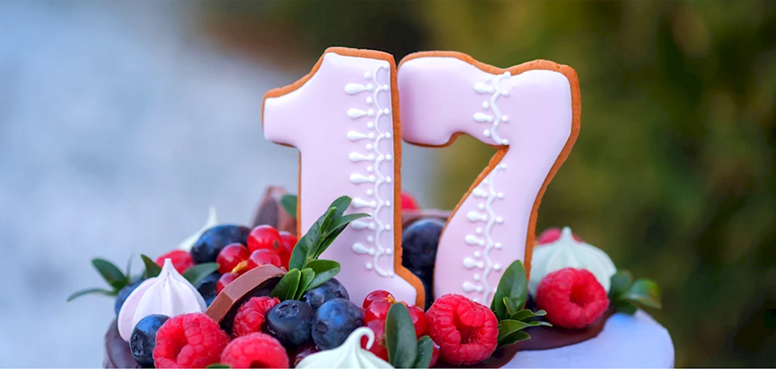 Торт цифра 17