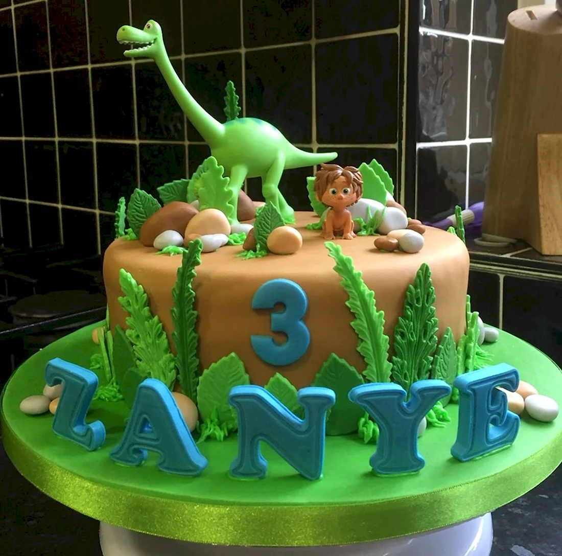 Тортики на день рождения в стиле динозавров