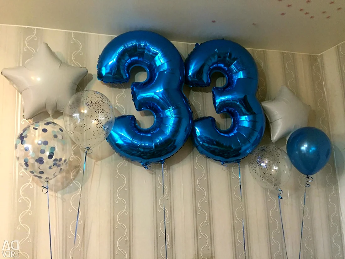 Воздушный шар с цифрой 33