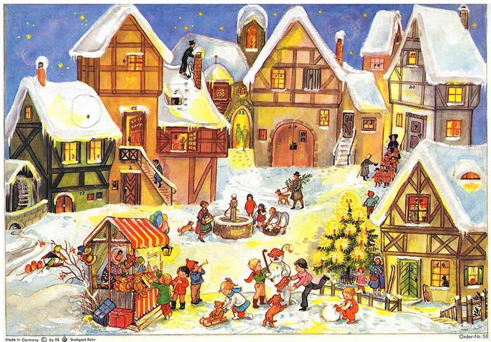 Адвент календарь Рождественская деревня