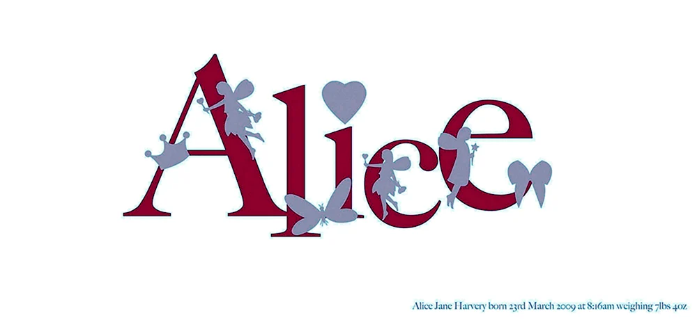 Алиса надпись