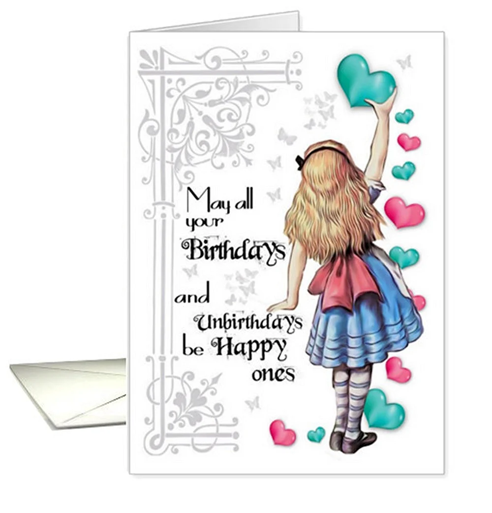 Алиса с днём рождения открытки стильные