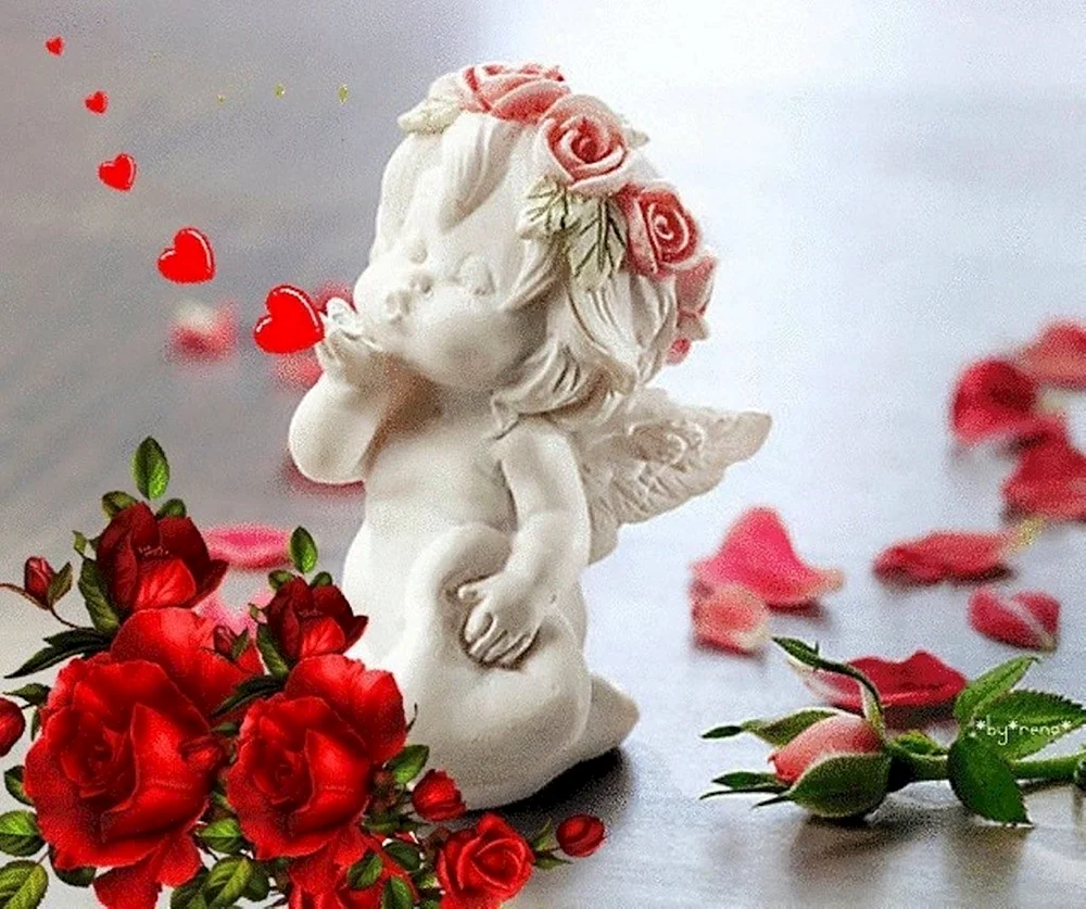 Ангелок с розами