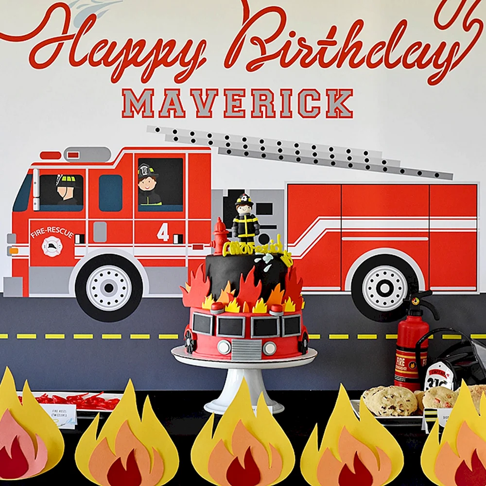 День рождения в стиле пожарная машина