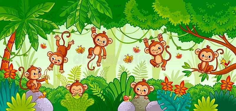 Фон обезьянки детский