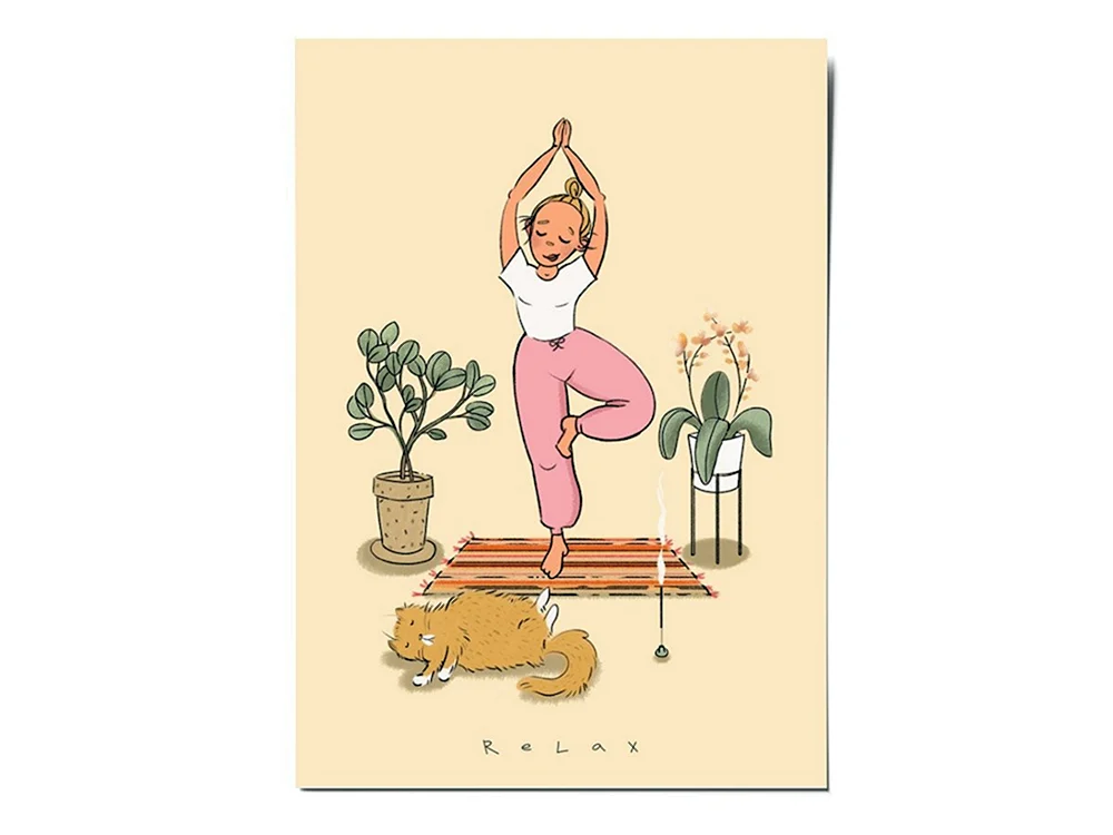 Йога открытка