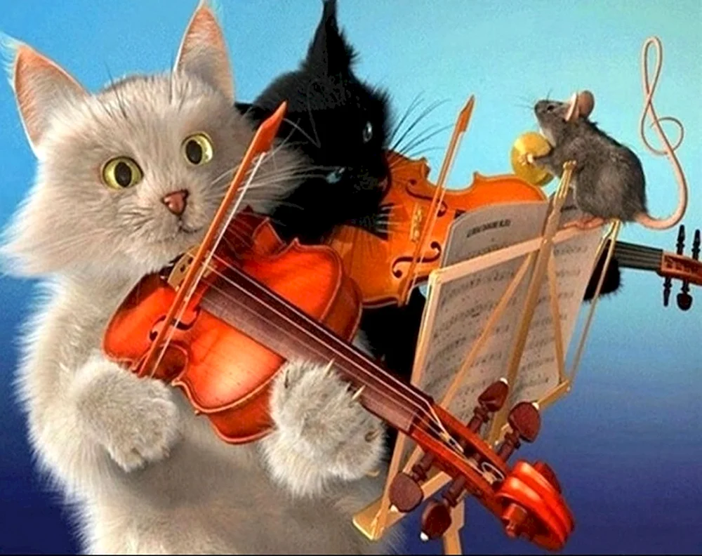Кошка со скрипкой
