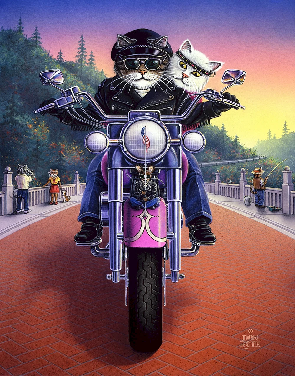 Котик на мотоцикле