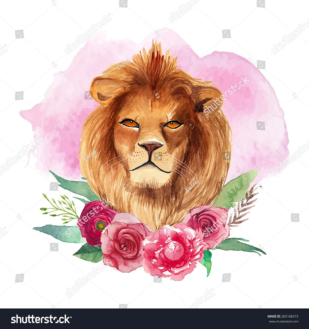 Львица с цветами