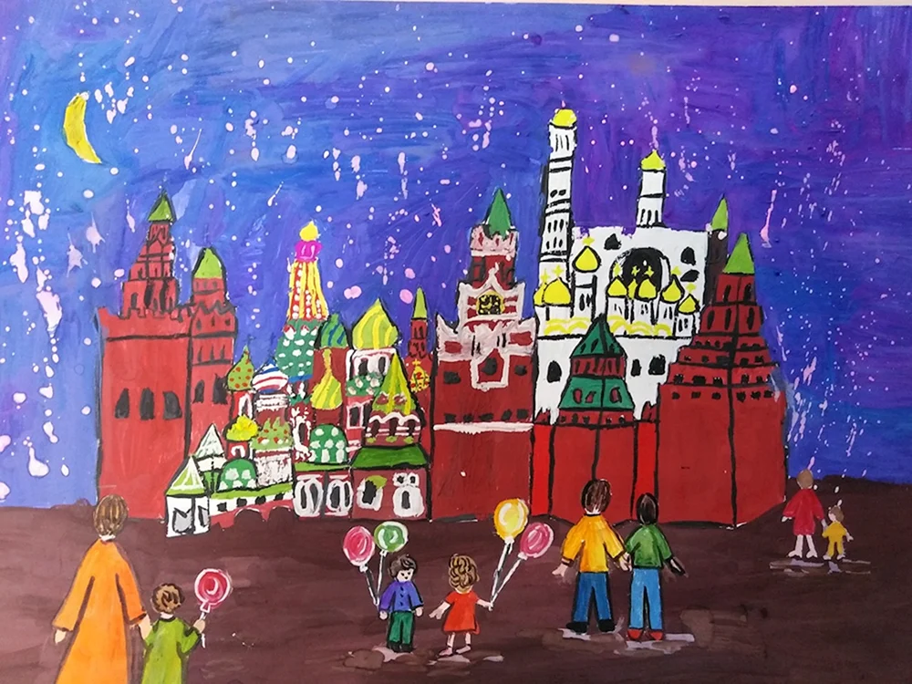 Москва златоглавая рисунок