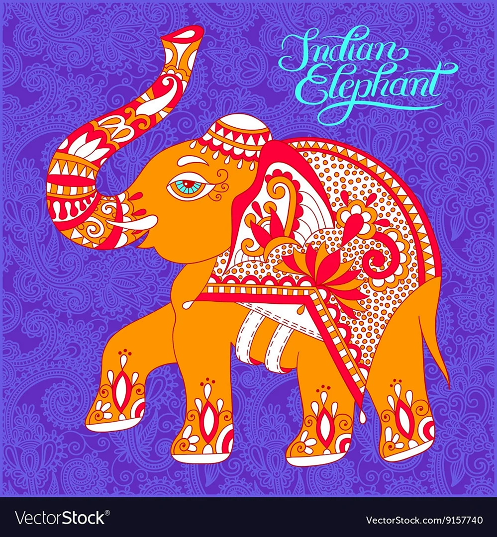Новогодняя открытка в индийском стиле