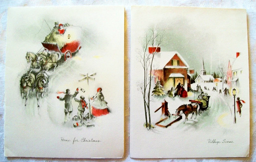 Новогодние открытки в Старом стиле