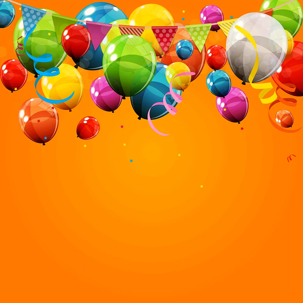 Открытка Happy Birthday с воздушными шариками