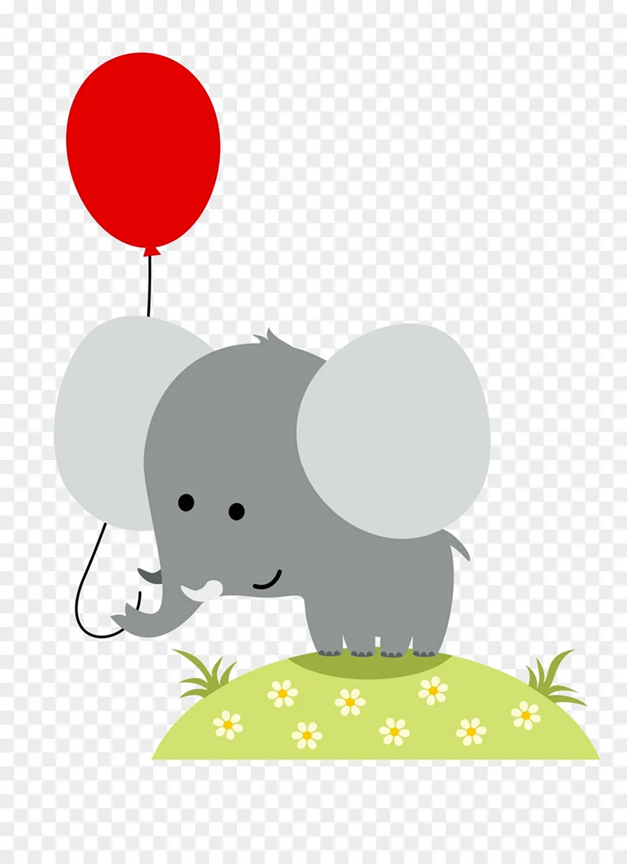 Открытка Слоненок с шариками