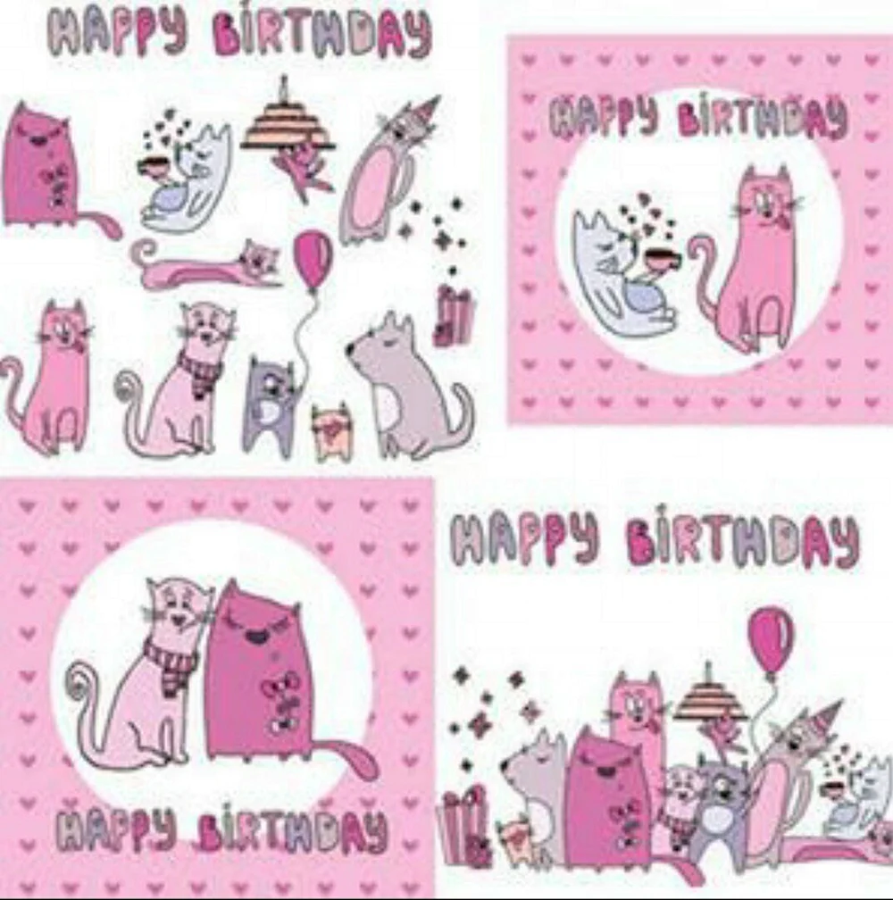 Открытки с днём рождения милые с котиками