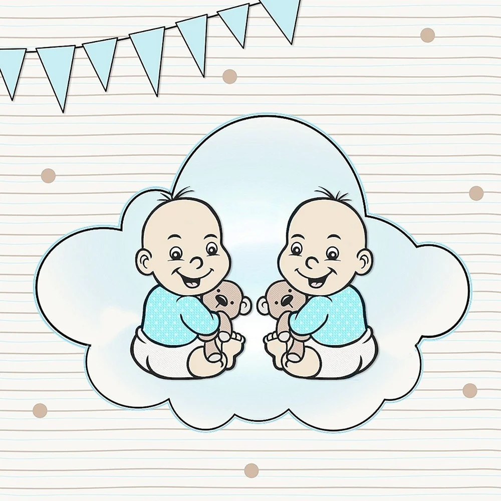Открытки с рождением двойняшек мальчика и девочки