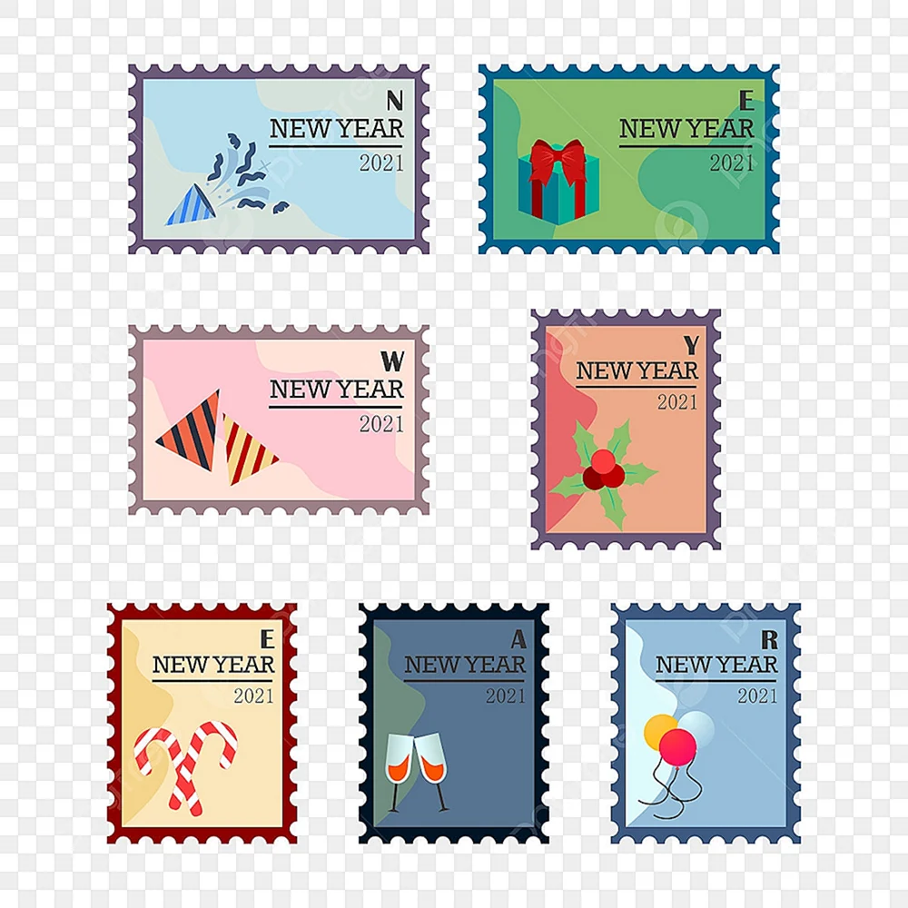 Почтовая марка пиксельная PNG