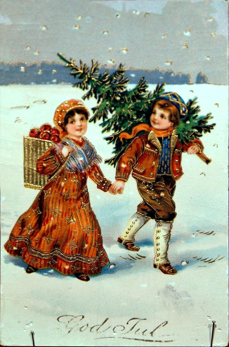 Ретро Рождественские открытки с детьми