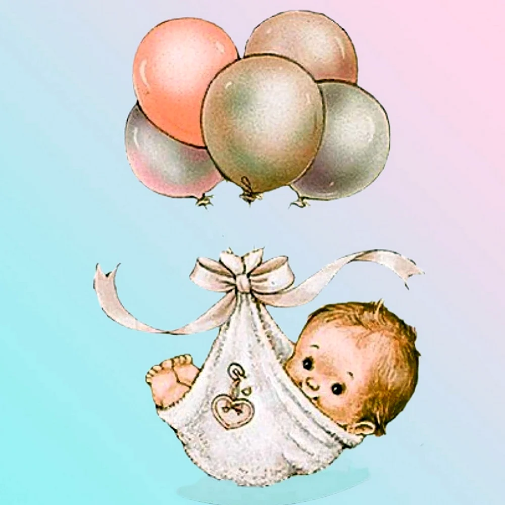 Рождение ребенка акварель