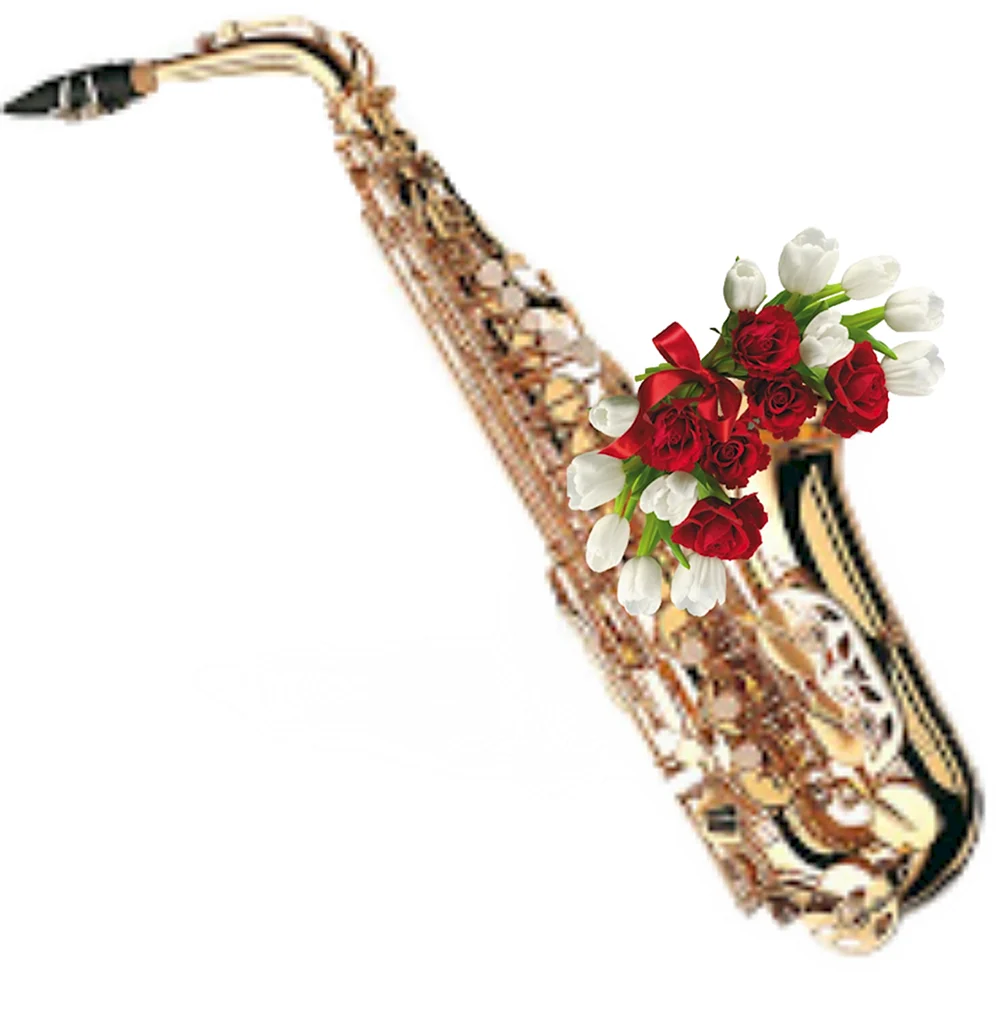 Саксофон и цветы