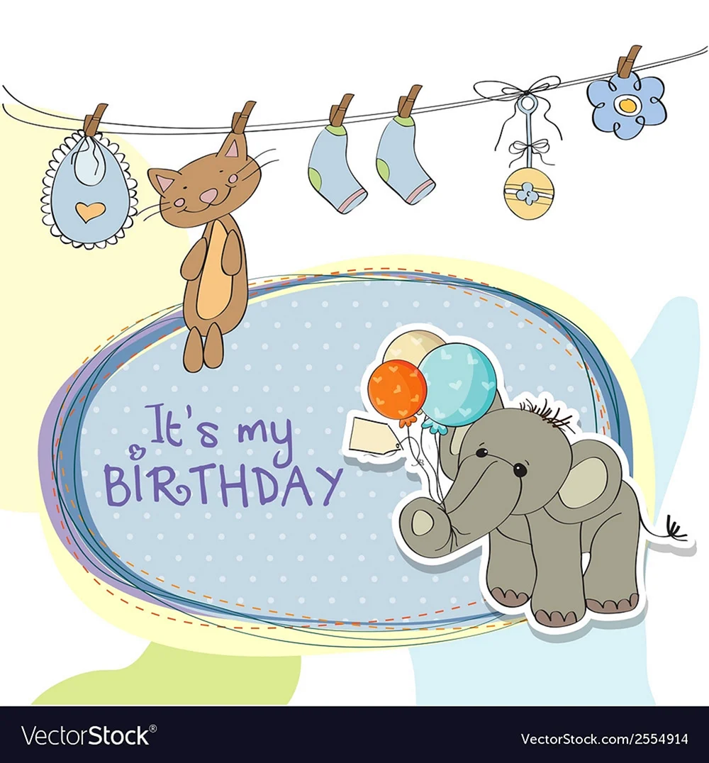 Слоник на баннер с днем рождения