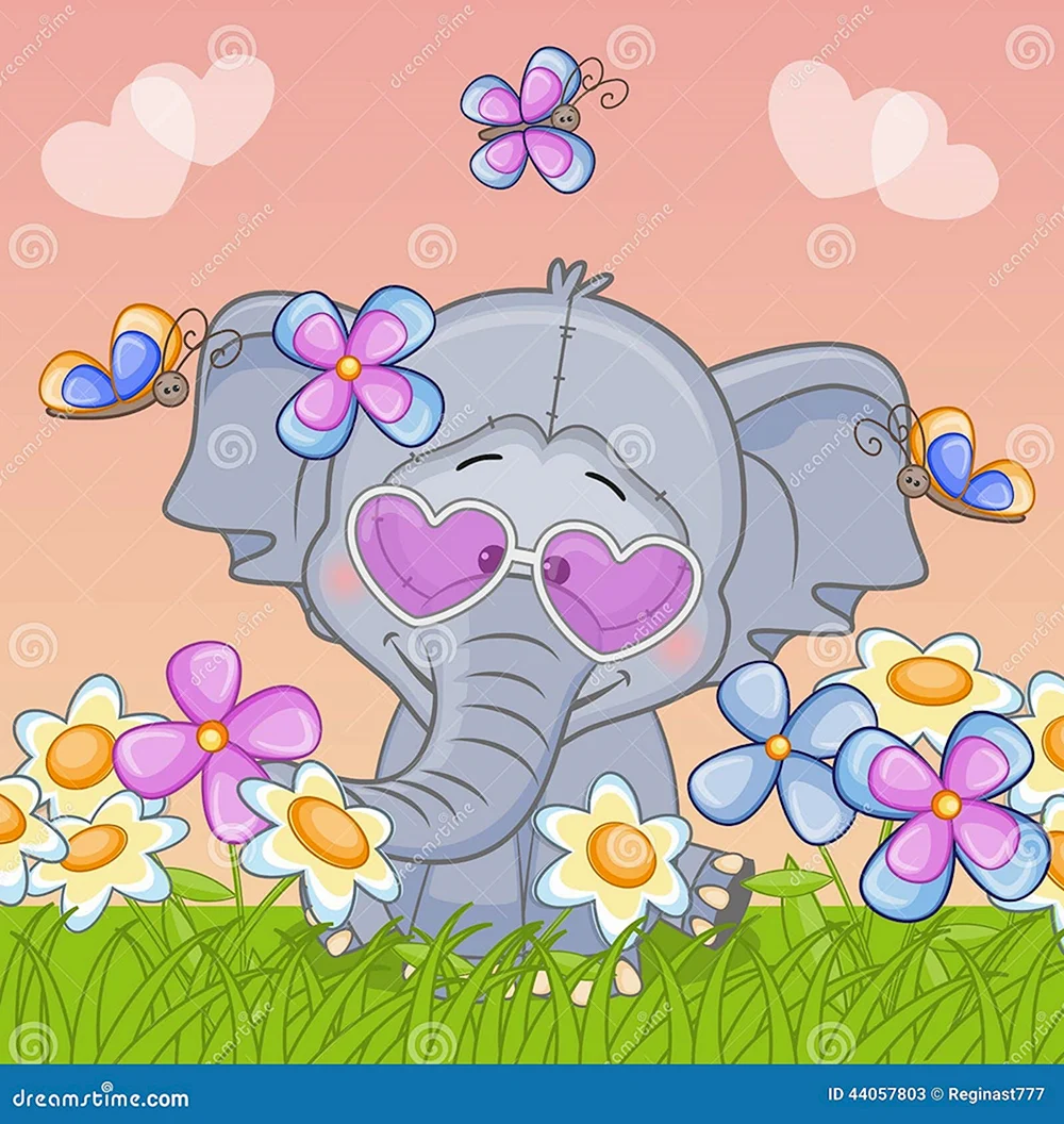 Слоник с цветами