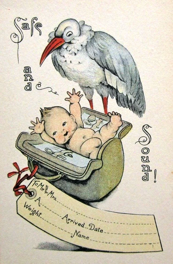 Советские открытки с новорожденным