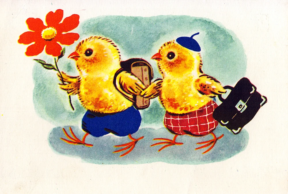 Советские открытки с цыплятами