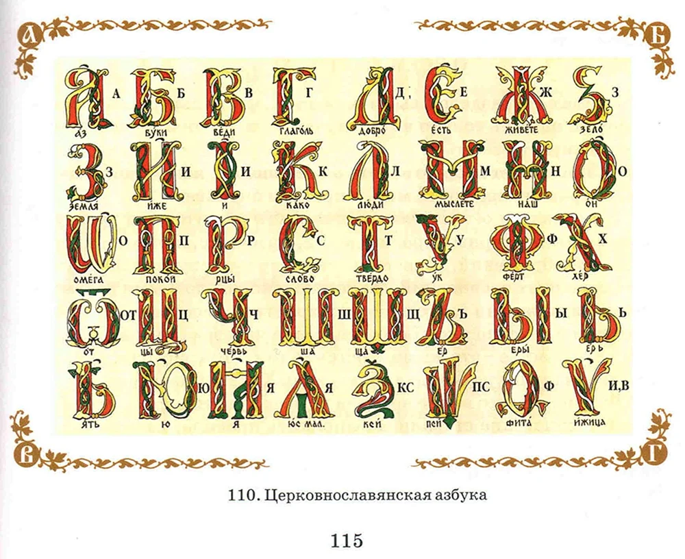 Старославянский алфавит аз Буки веди