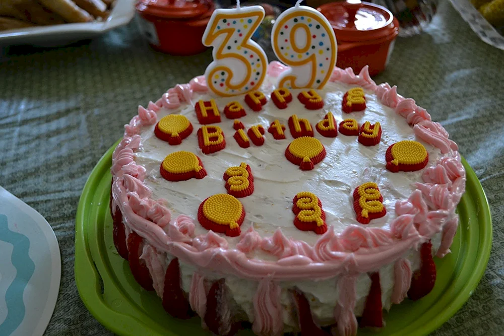Торт 39 лет с днем рождения