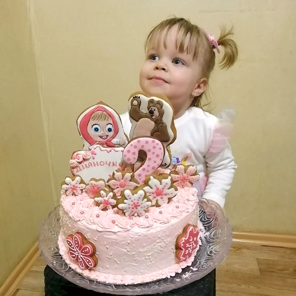Торт на 2 года девочке