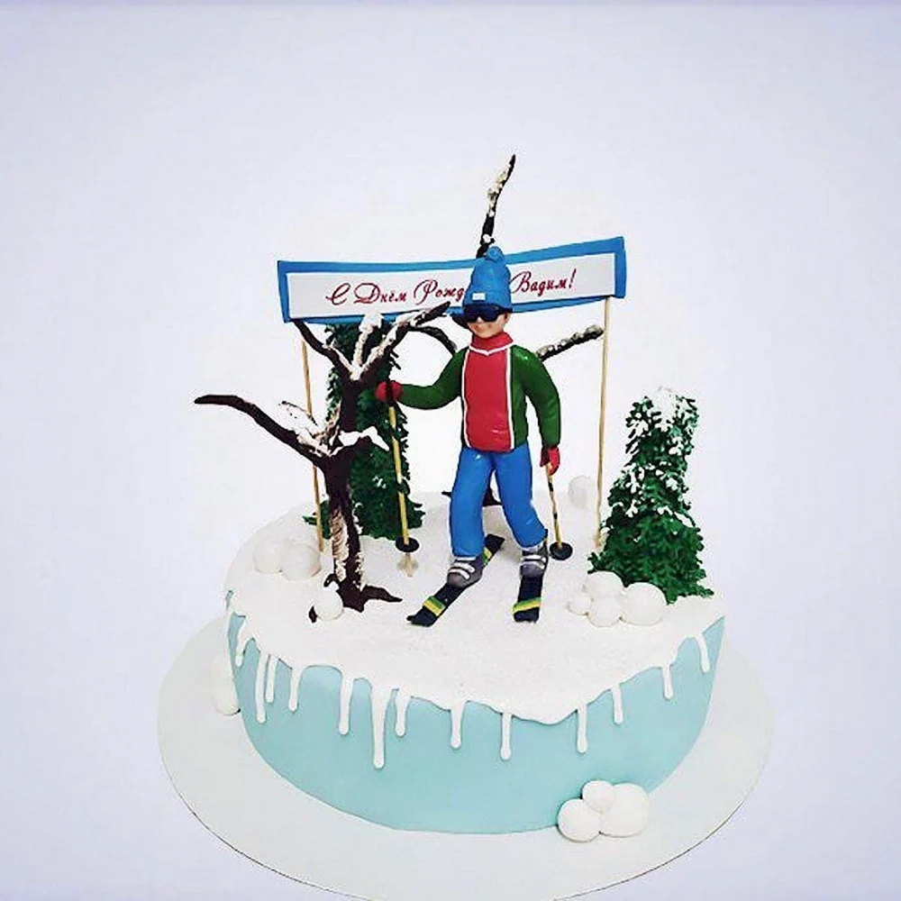 Торт с лыжами
