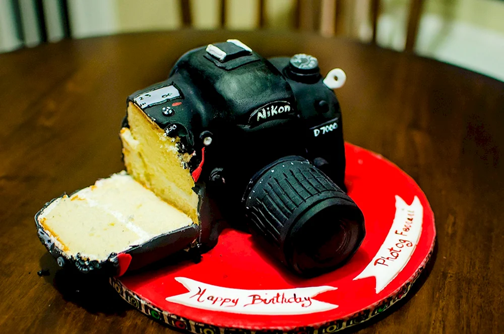 Торт в виде фотоаппарата