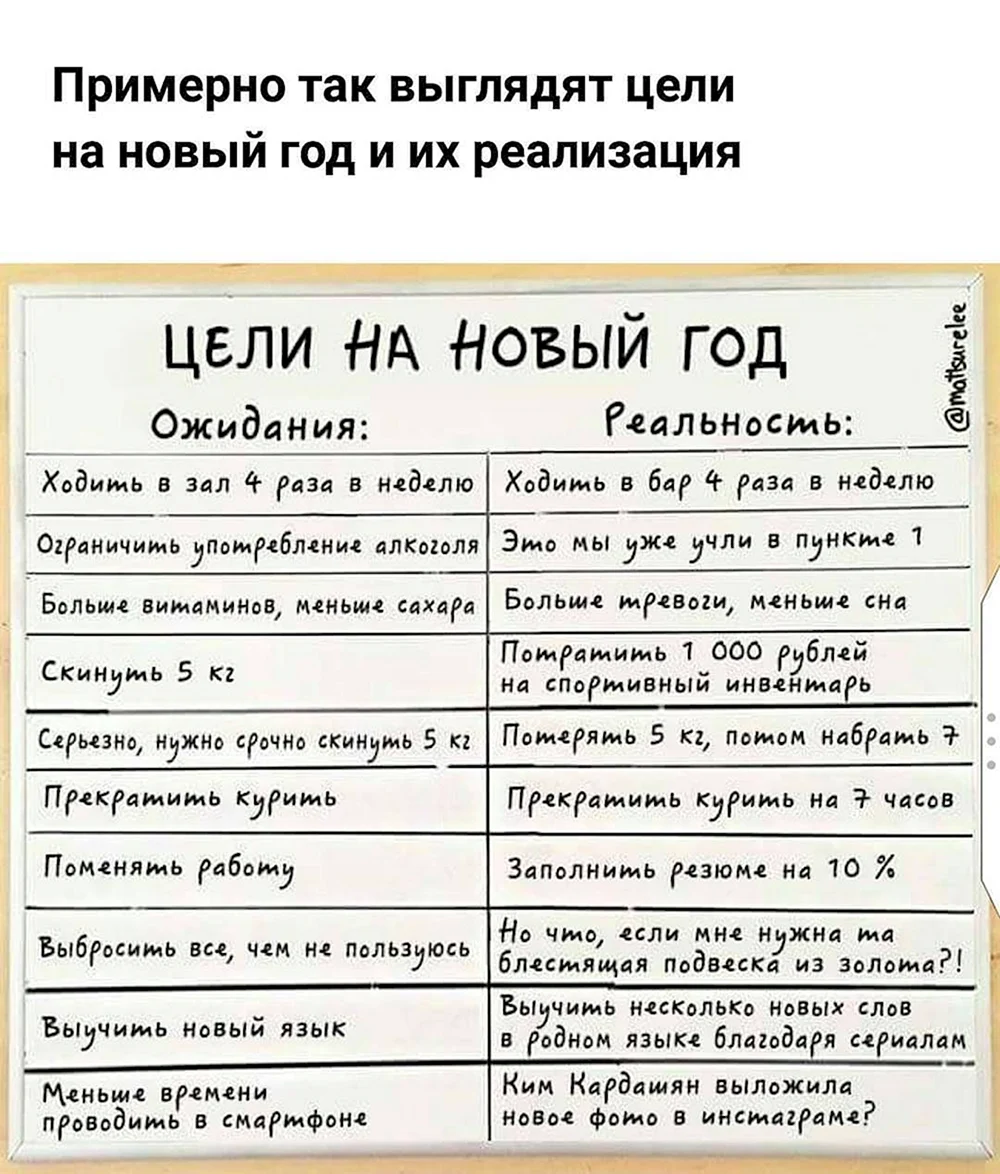 Цели на год